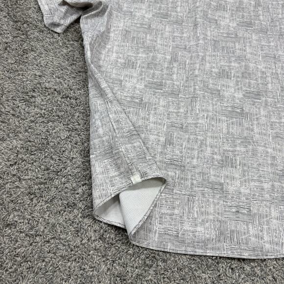 Lululemon Shirt Mens Medium Gray Airing Easy Short Sleeve Performance Button Up - Picture 5 of 7